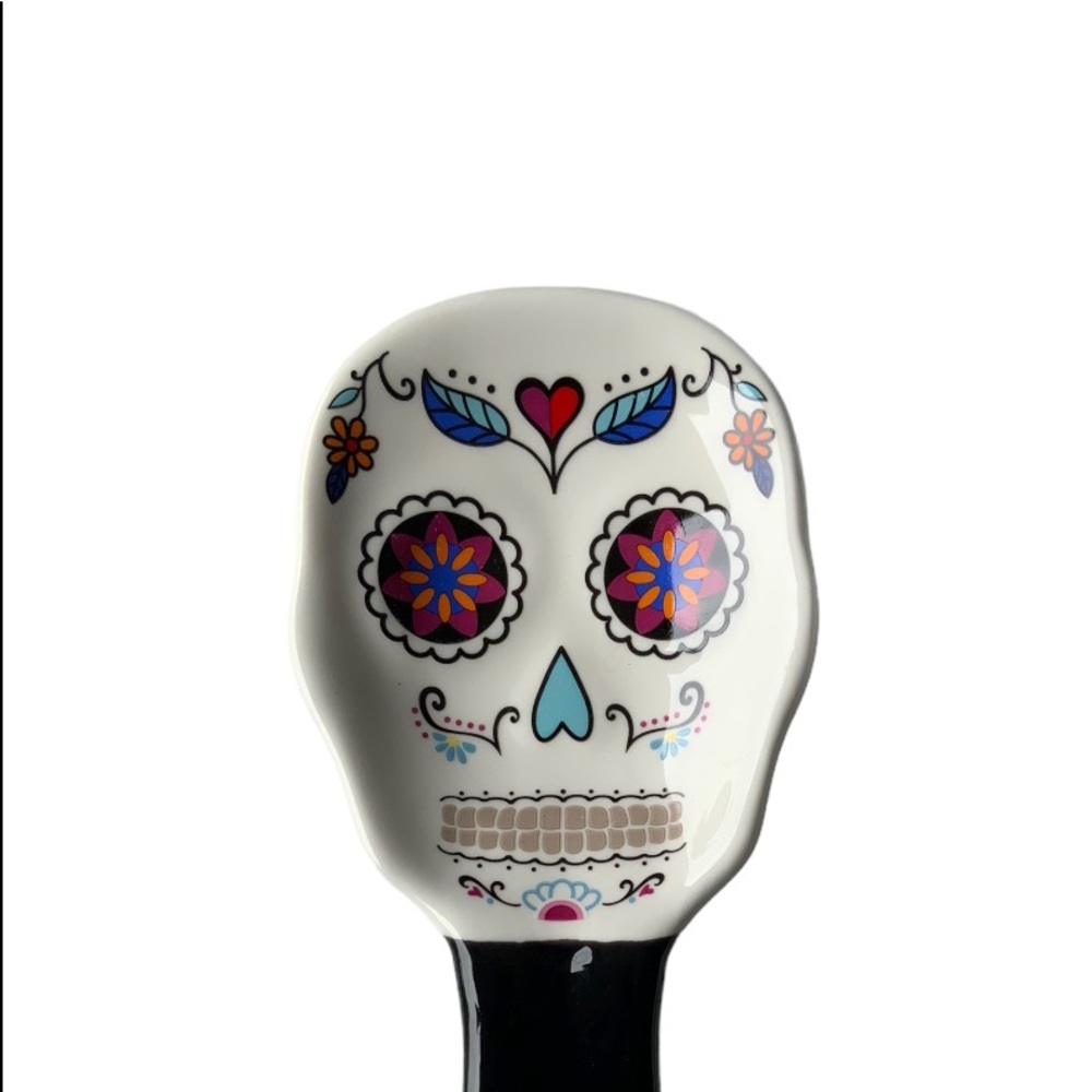 Sugar Skull Day of the Dead Spoon Rest Ceramic - Picture 2 of 6